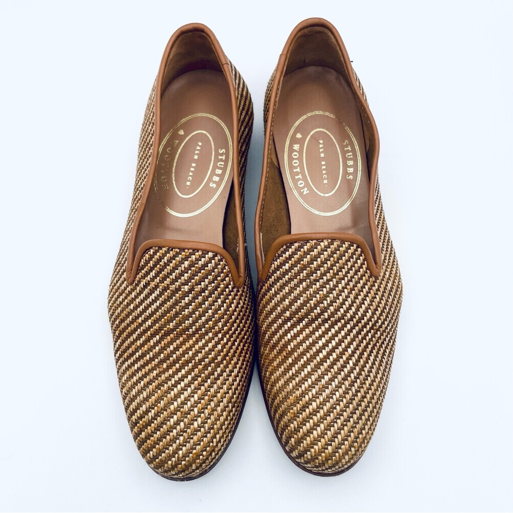 Women’s Stubbs & Wootton Tan Woven Raffia Loafers - Picture 3 of 8